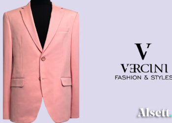 Introducing the Vercini Rosé Elegance Blazer - A Statement of Sophistication