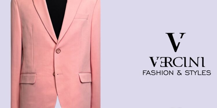Introducing the Vercini Rosé Elegance Blazer - A Statement of Sophistication