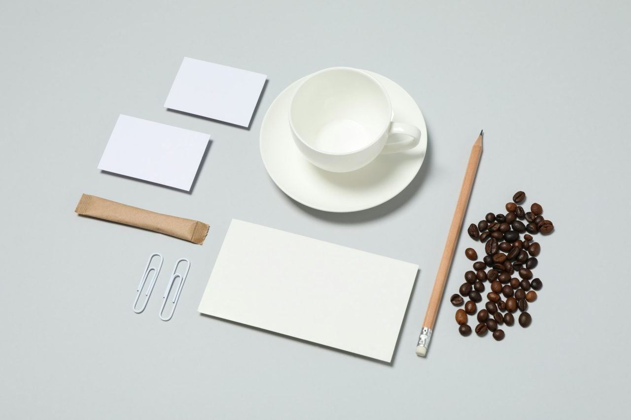 Elementor #14798 mockup business brand template on light gray background space for